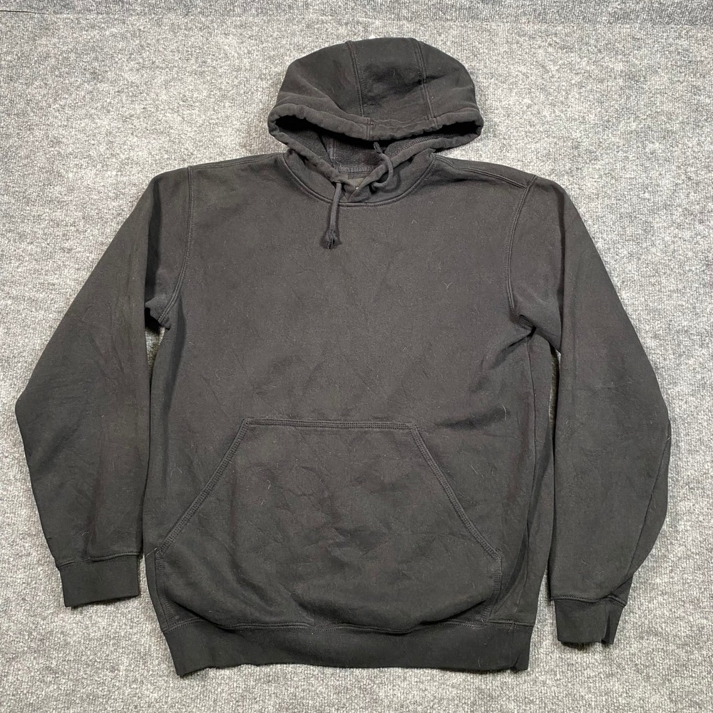 Carhartt Mens Black Loose Fit Graphic Logo‎ Sleeve Hoodie Sweatshirt Medium